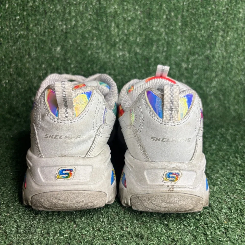 Skechers D'Lites Summer Fiesta‎ Tie Dye Chunky Air Cooled Sneaker White Womens 8